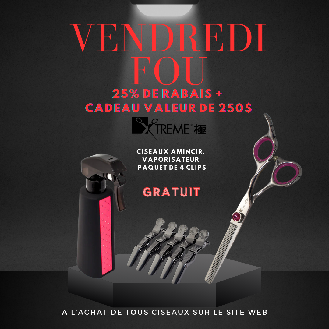Cadeau Vendredi fou valeur de 250$ ( 1 cadeau par ciseau)